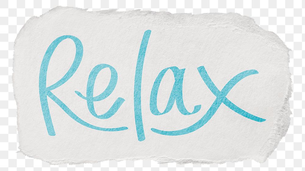 Relax png word sticker typography, transparent background