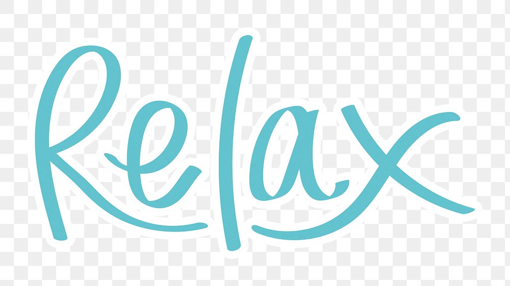 Relax png word sticker typography, transparent background