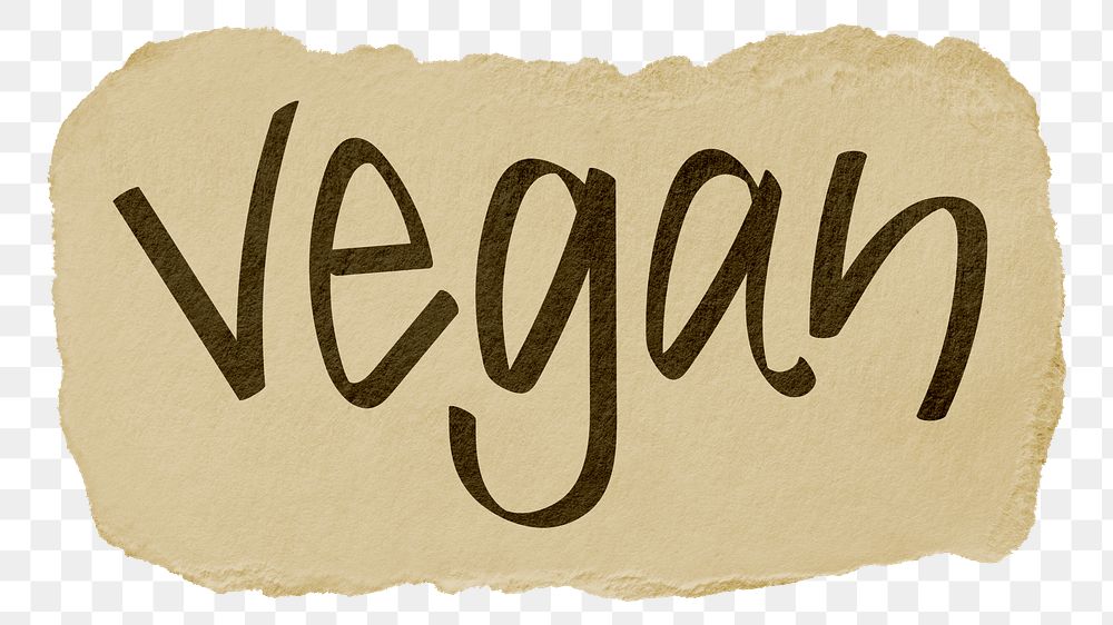 Vegan png word sticker typography, transparent background