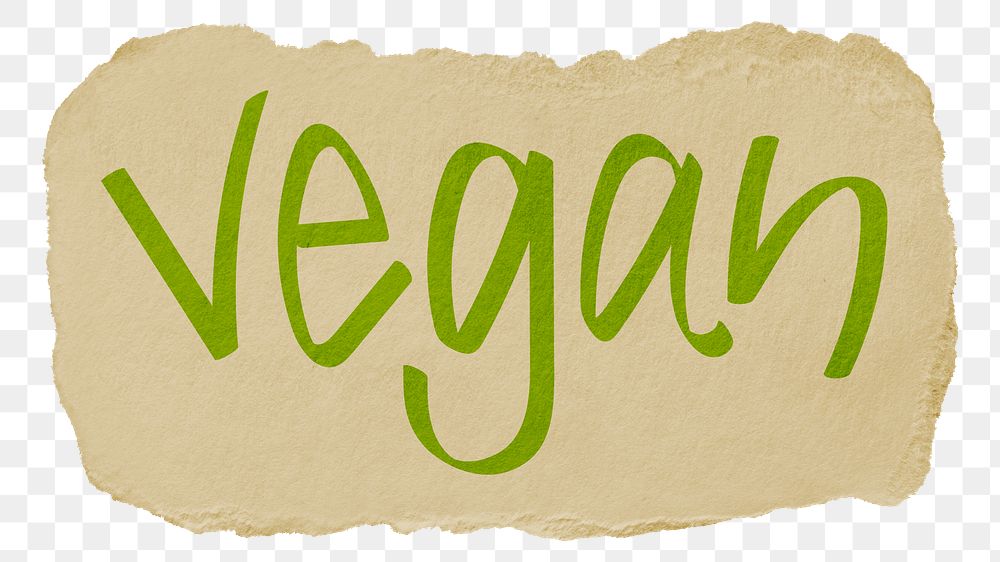 Vegan png word sticker typography, transparent background