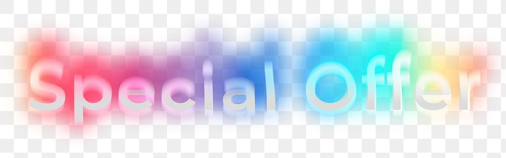 Special offer png word sticker, neon psychedelic typography, transparent background