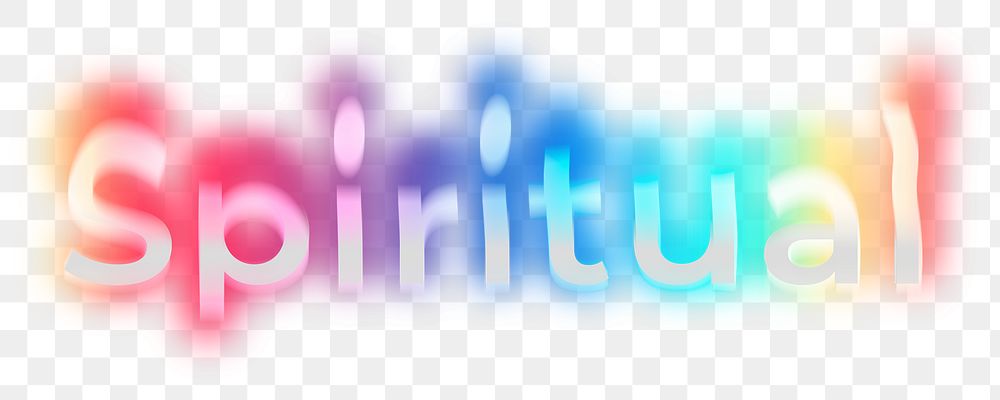 Spiritual png word sticker, neon psychedelic typography, transparent background