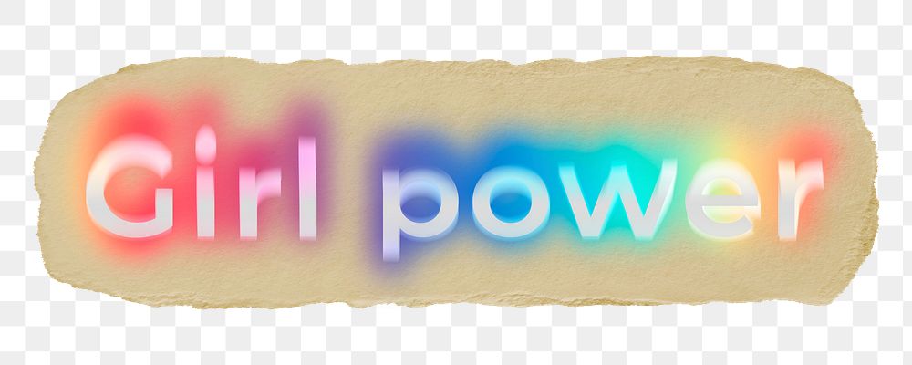 Girl power png ripped paper word sticker typography, transparent background