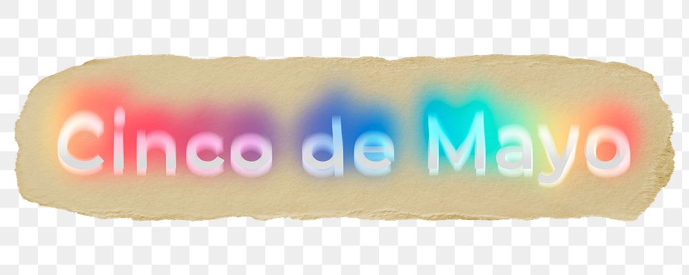 Cinco de Mayo png ripped paper word sticker typography, transparent background