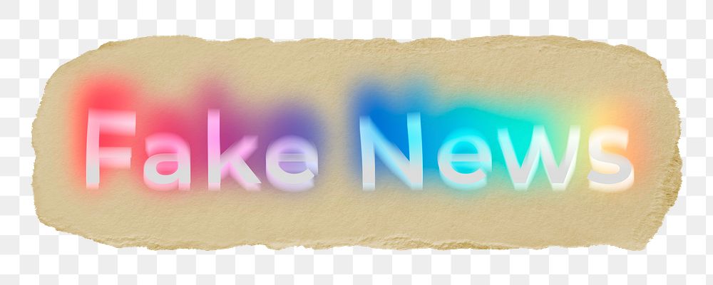 Fake news png ripped paper word sticker typography, transparent background