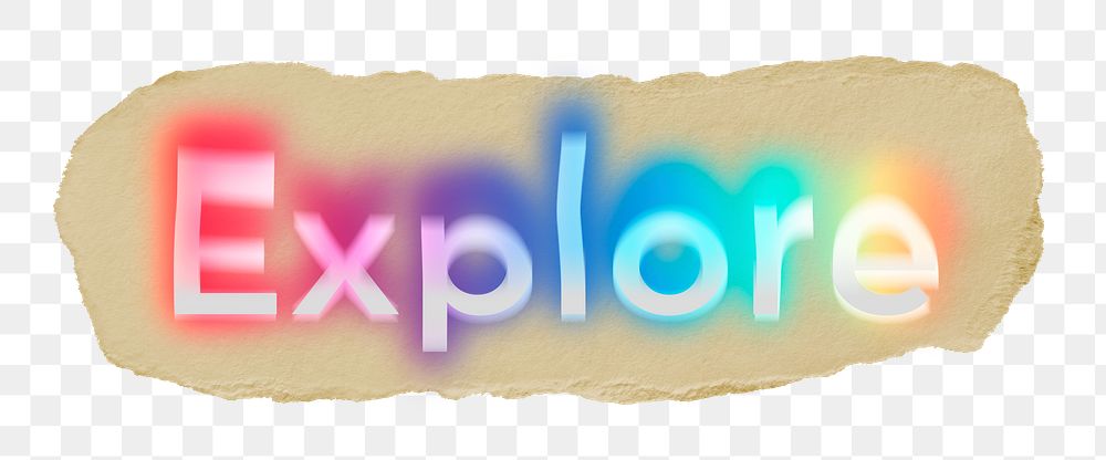 Explore png ripped paper word sticker typography, transparent background