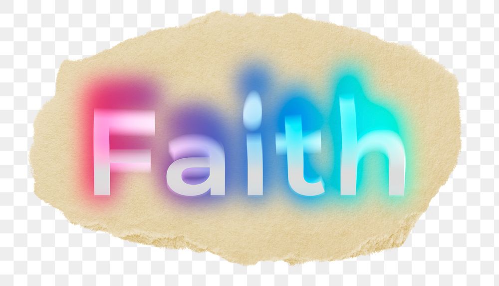 Faith png ripped paper word sticker typography, transparent background