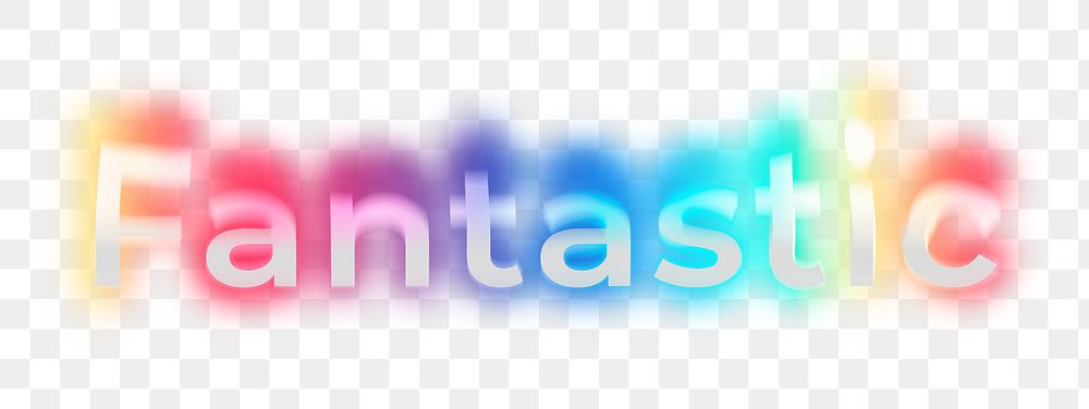 Fantastic png word sticker, neon psychedelic typography, transparent background