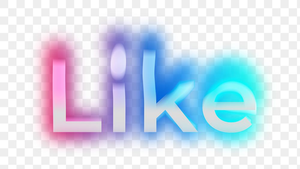 Like png word sticker, neon psychedelic typography, transparent background