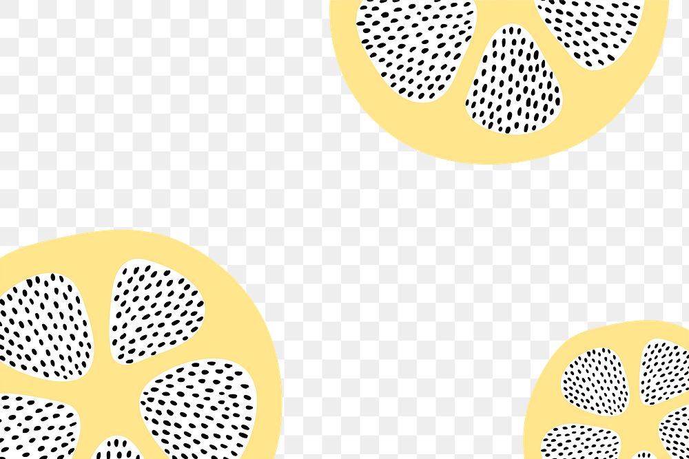 Aesthetic lemon png border, transparent background