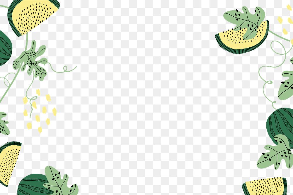 Aesthetic melon png border, transparent background