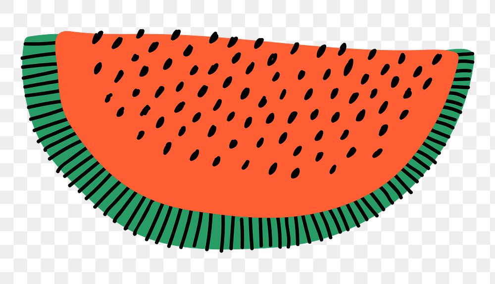 Watermelon png sticker, fruit aesthetic doodle, transparent background