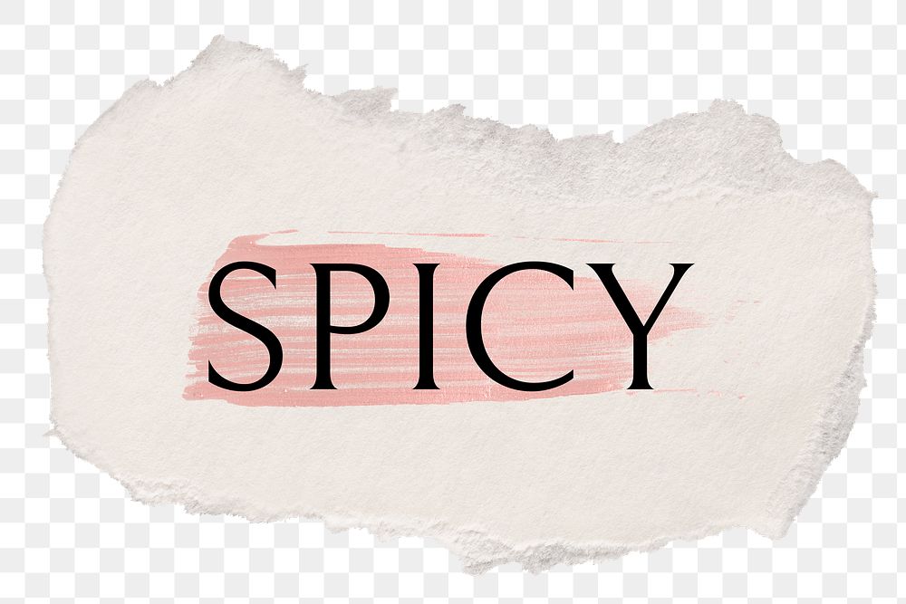 Spicy png word sticker typography, transparent background