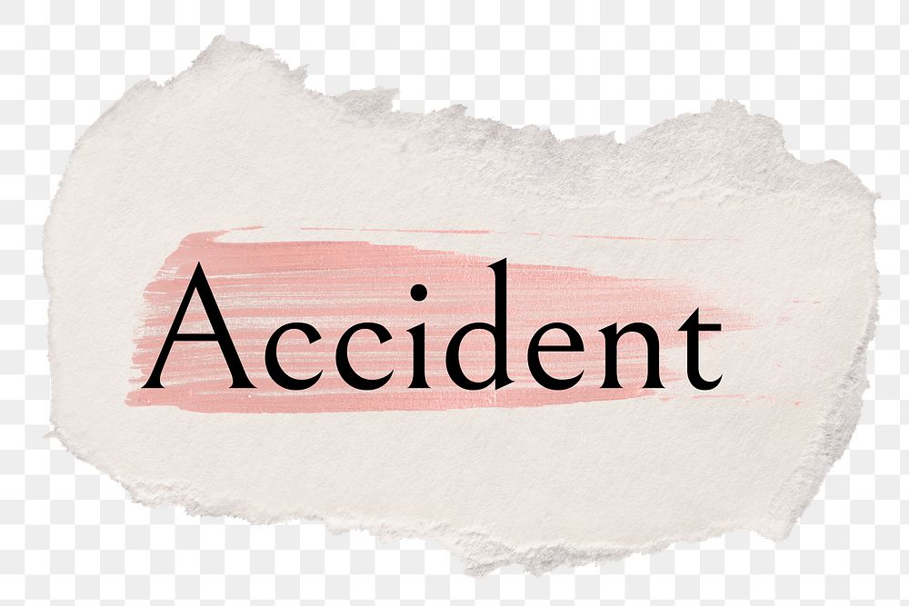 Accident png ripped paper word sticker typography, transparent background