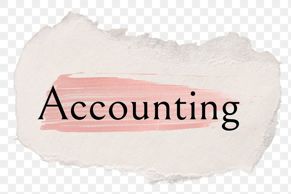 Accounting png ripped paper word sticker typography, transparent background