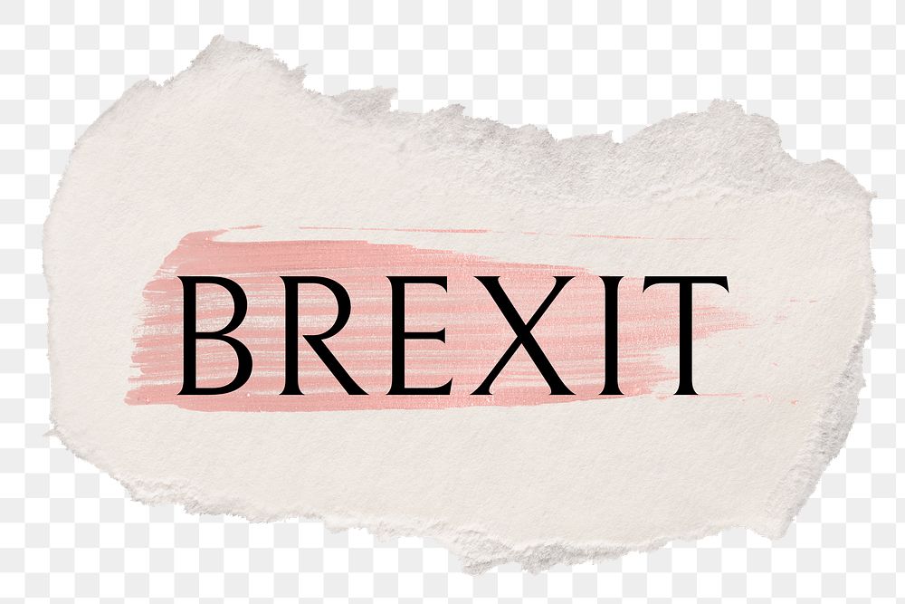 BREXIT png ripped paper word sticker typography, transparent background
