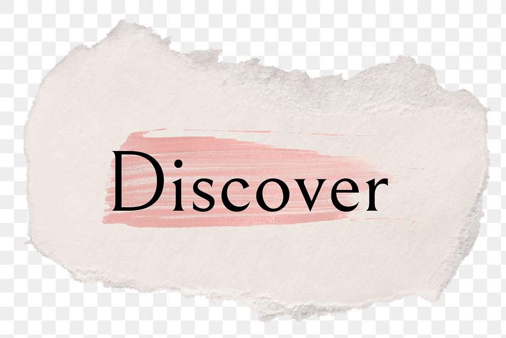 Discover png ripped paper word sticker typography, transparent background