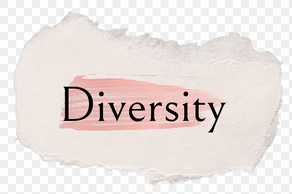 Diversity png ripped paper word sticker typography, transparent background