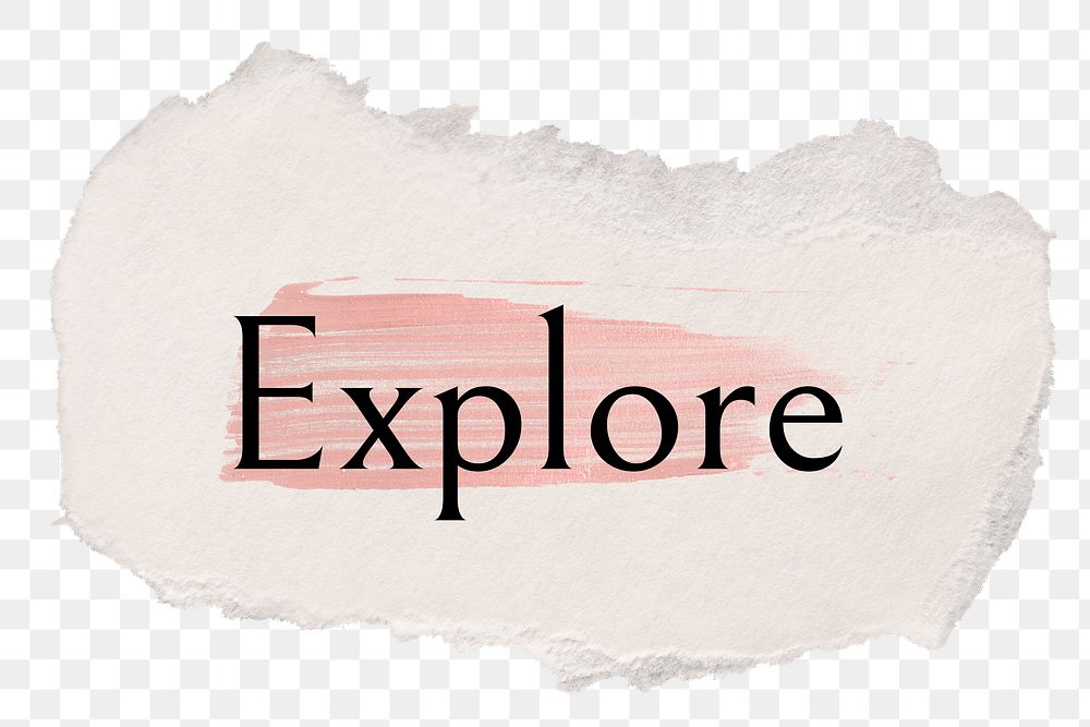 Explore png ripped paper word sticker typography, transparent background