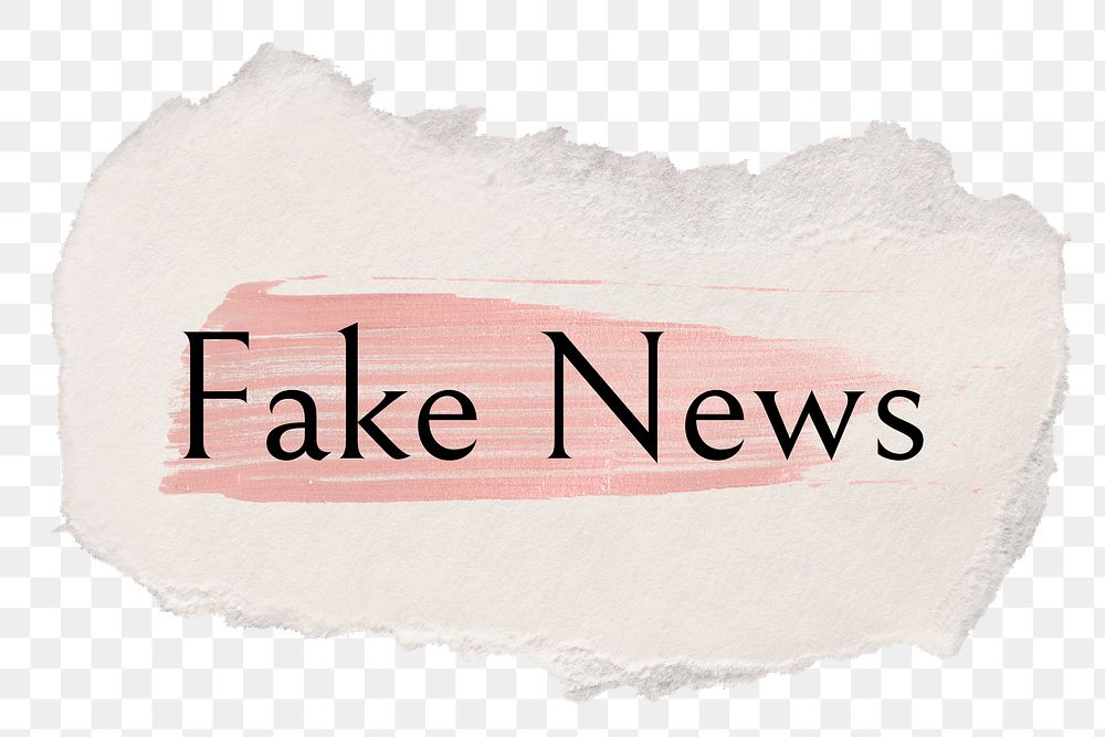 Fake news png ripped paper word sticker typography, transparent background