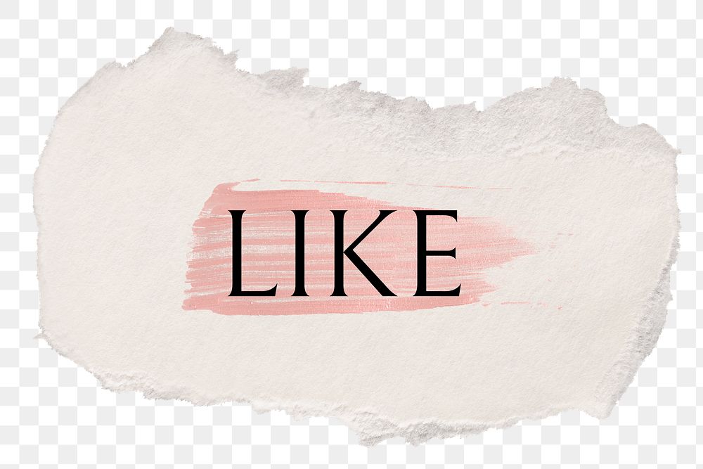 Like png word sticker typography, torn paper transparent background