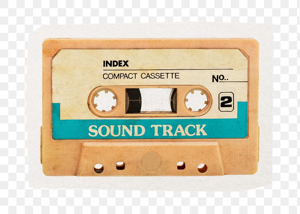 Cassette tape png sticker, cut out paper design, transparent background