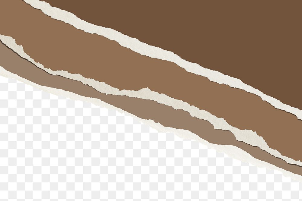 Brown shades png border, torn paper design, transparent background