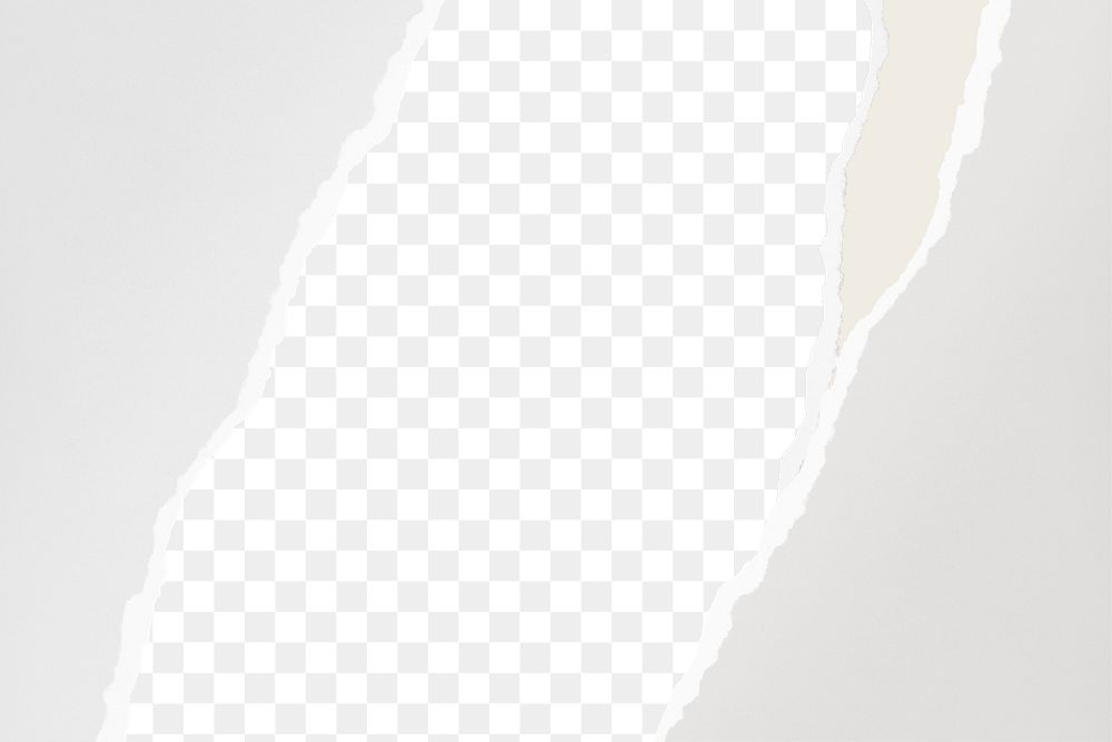 Gray tone png border, torn paper design, transparent background