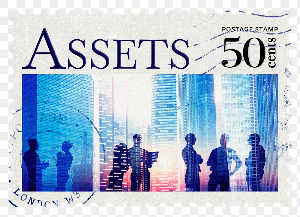Assets png post stamp sticker, business stationery, transparent background