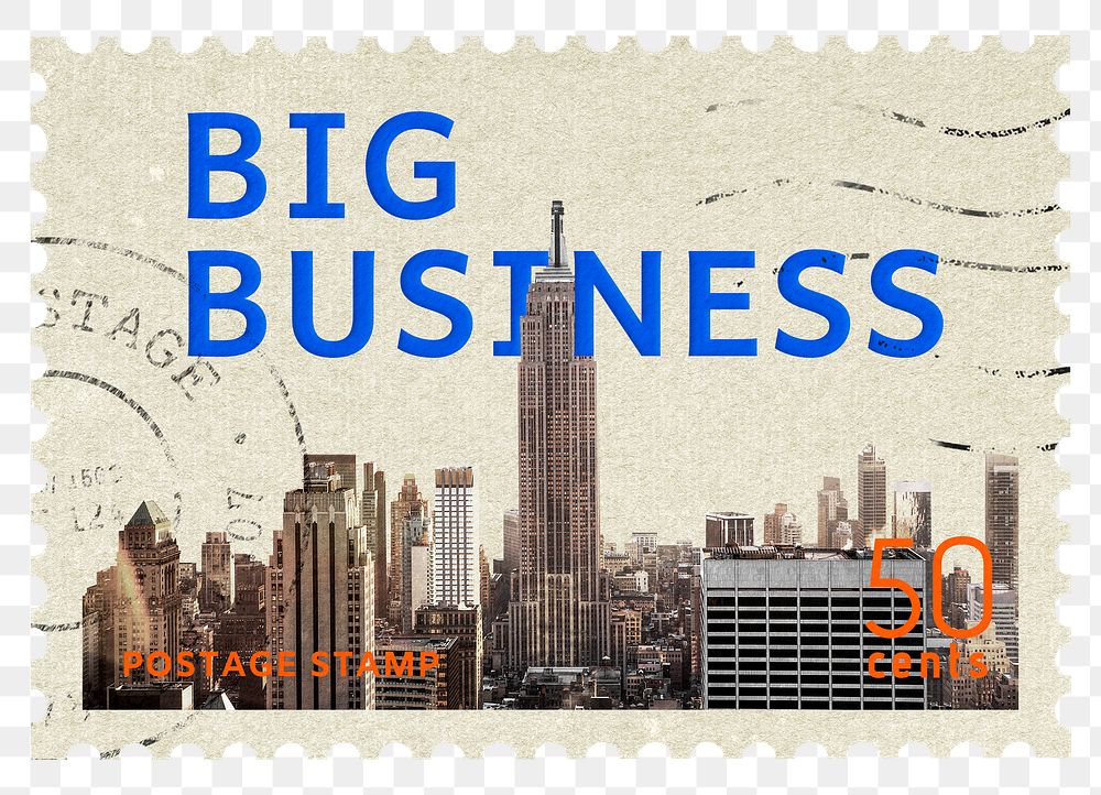 Big business png post stamp sticker, stationery, transparent background