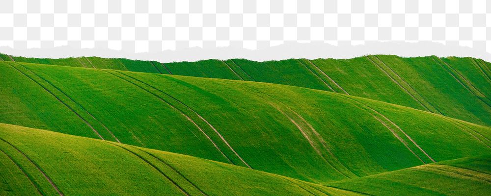 Hill png border sticker on ripped paper transparent background transparent background