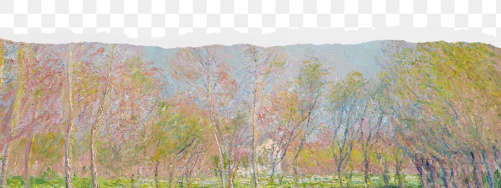 Png  Monet's Spring in Giverny border sticker, transparent background remixed by rawpixel 
