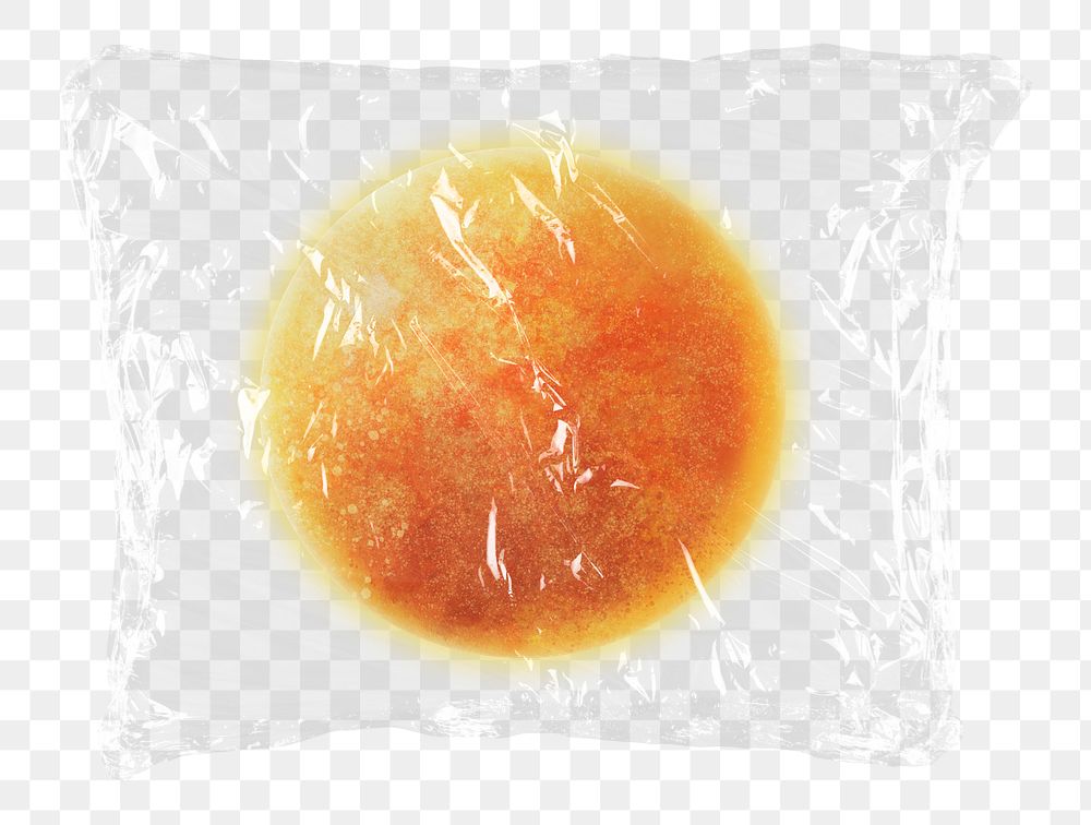 Sun planet png plastic bag sticker, galaxy concept art on transparent background