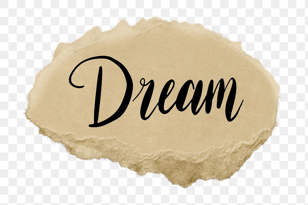 Dream png word sticker typography, transparent background
