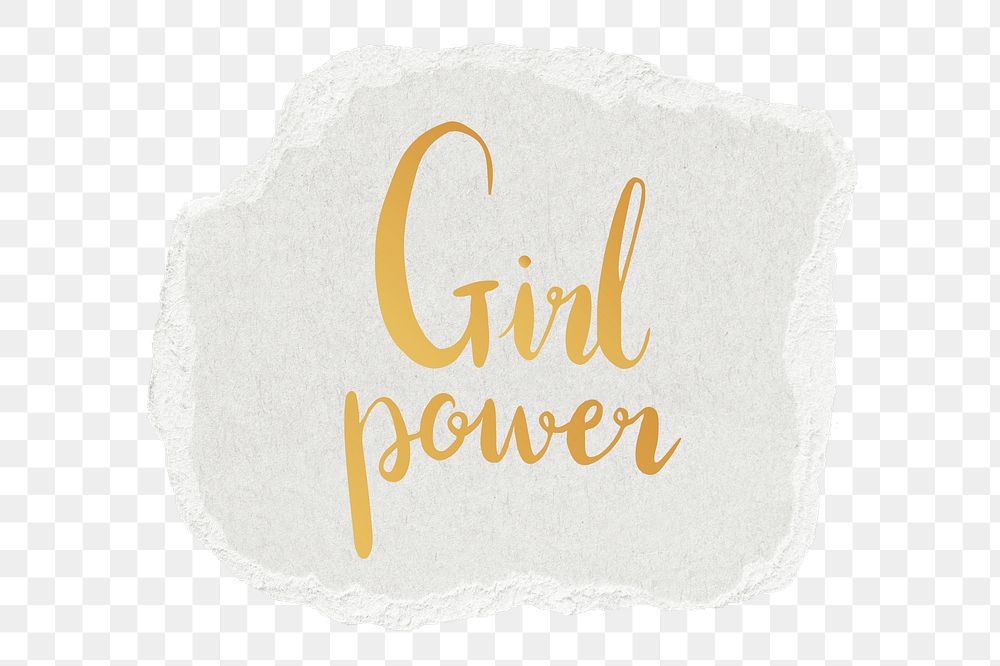 Girl power png word sticker typography, transparent background