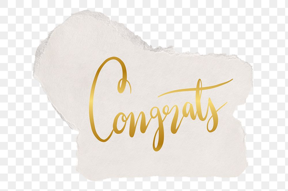 Congrats png word sticker typography, transparent background