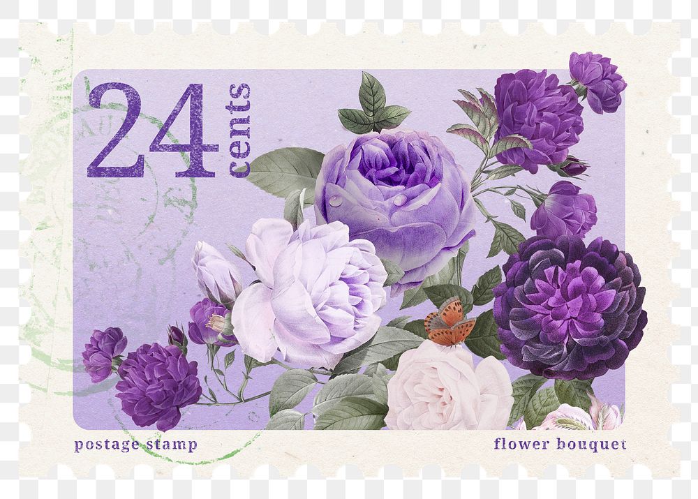 Cute Rose Flower Postage Stamps Stickers Graphic by sara_sb2000 · Creative  Fabrica