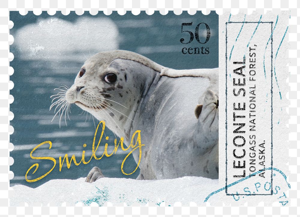 Seal png post stamp sticker, transparent background