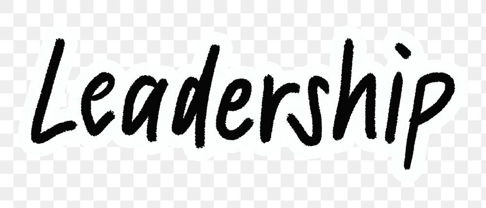 Leadership png word sticker typography, transparent background