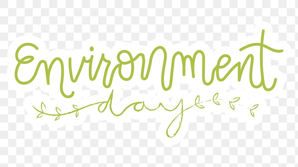 Environment png word sticker typography, transparent background