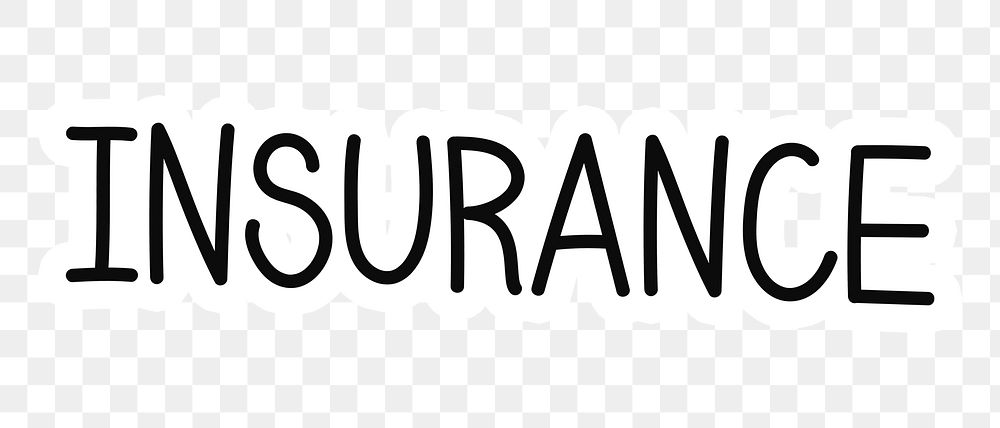 Insurance png word sticker typography, transparent background