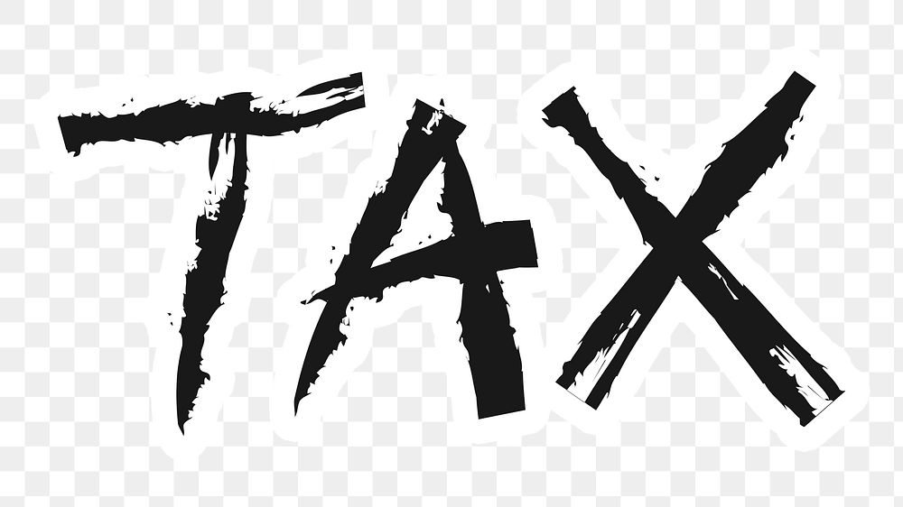 Tax png word sticker typography, transparent background