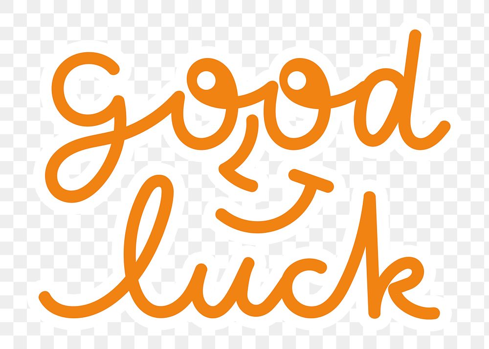 Good luck png word sticker typography, transparent background