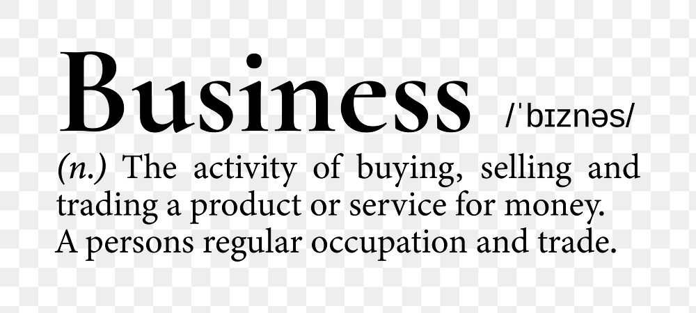 Business png dictionary word sticker, transparent background