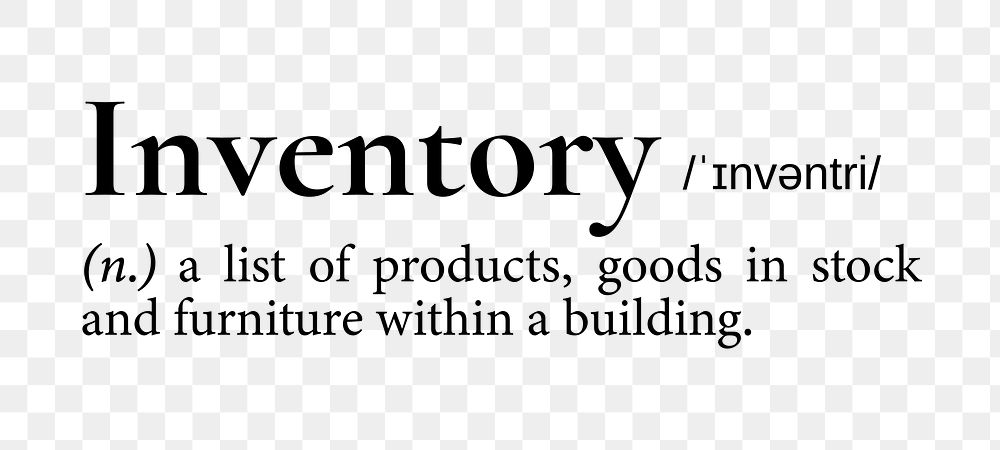 Inventory png dictionary word sticker, transparent background