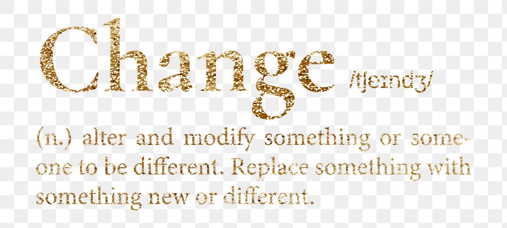 Change png dictionary word sticker, gold font, transparent background