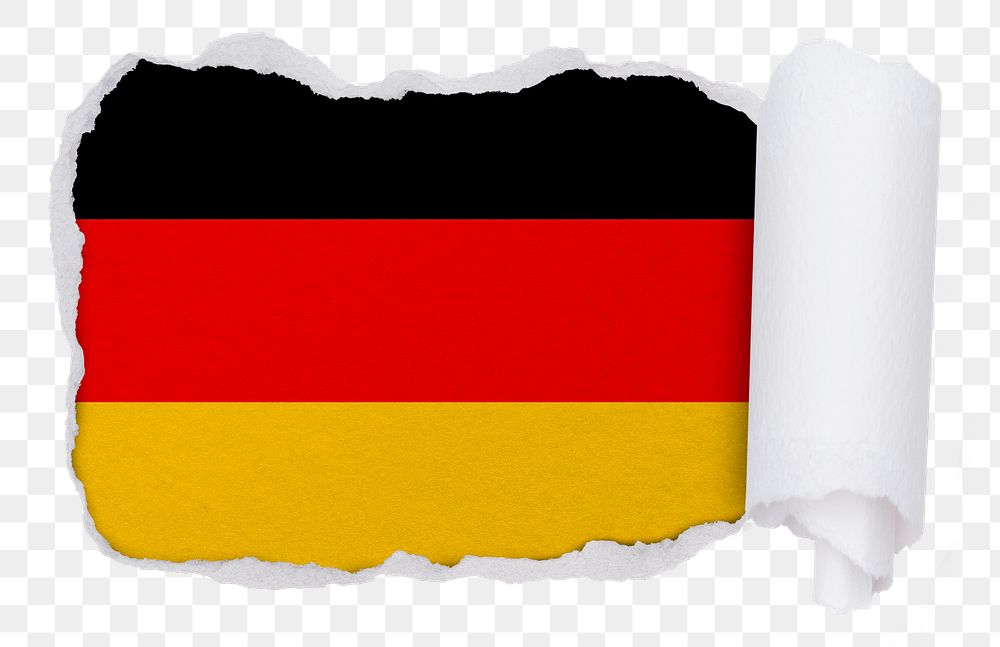 Flag of Germany png sticker, torn paper design, transparent background