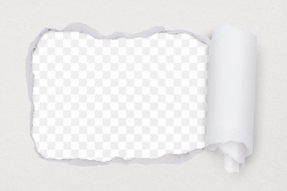 Torn paper png frame, white design, transparent background