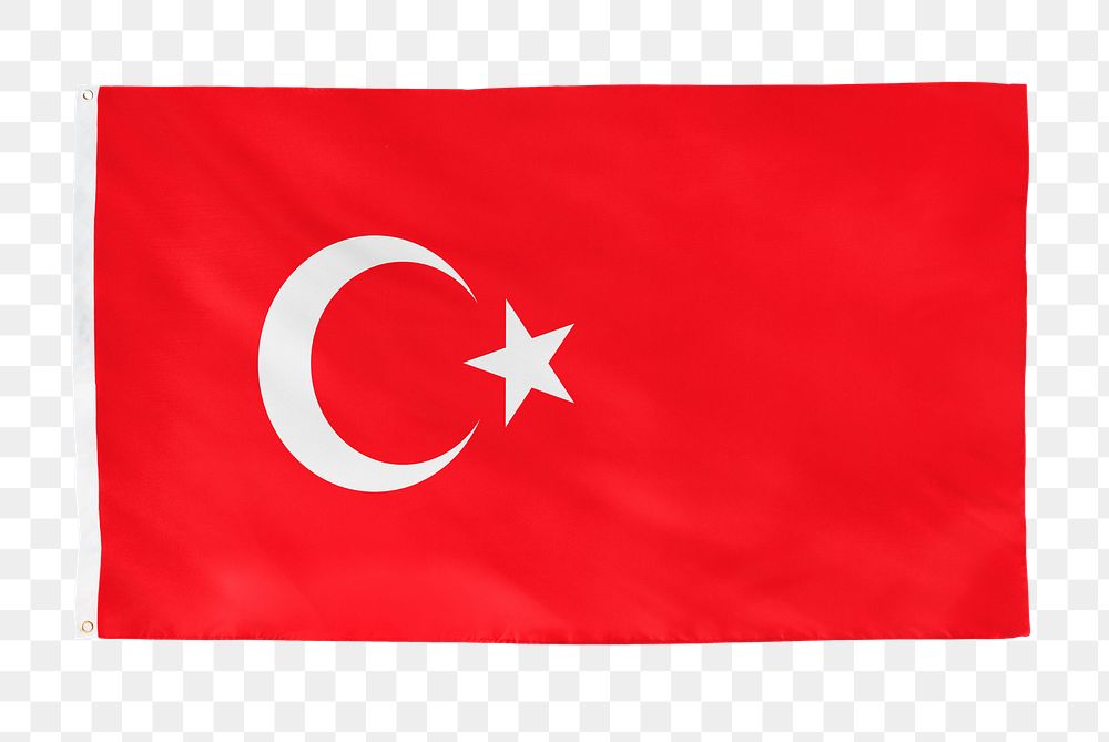 Turkey png flag, national symbol, transparent background