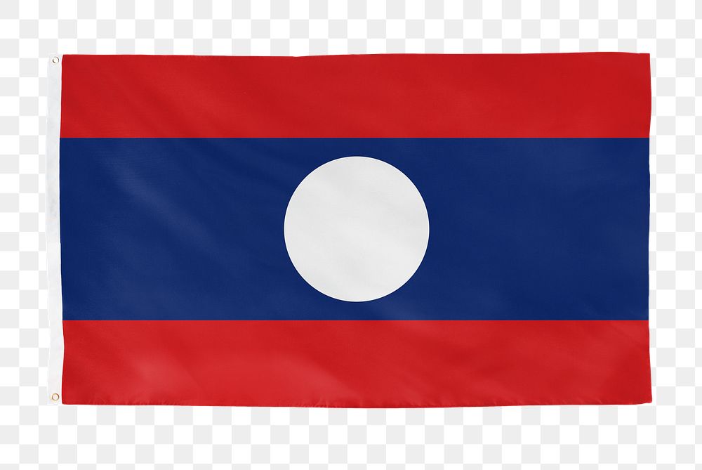 Laos png flag, national symbol, transparent background